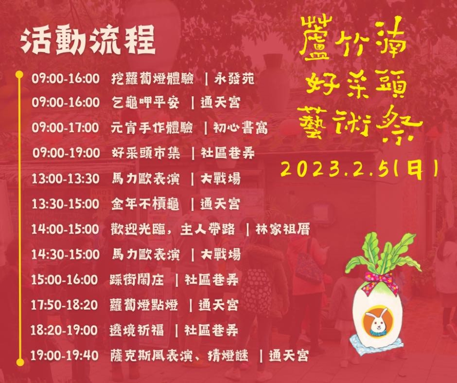 2023蘆竹湳好采頭藝術祭-活動流程