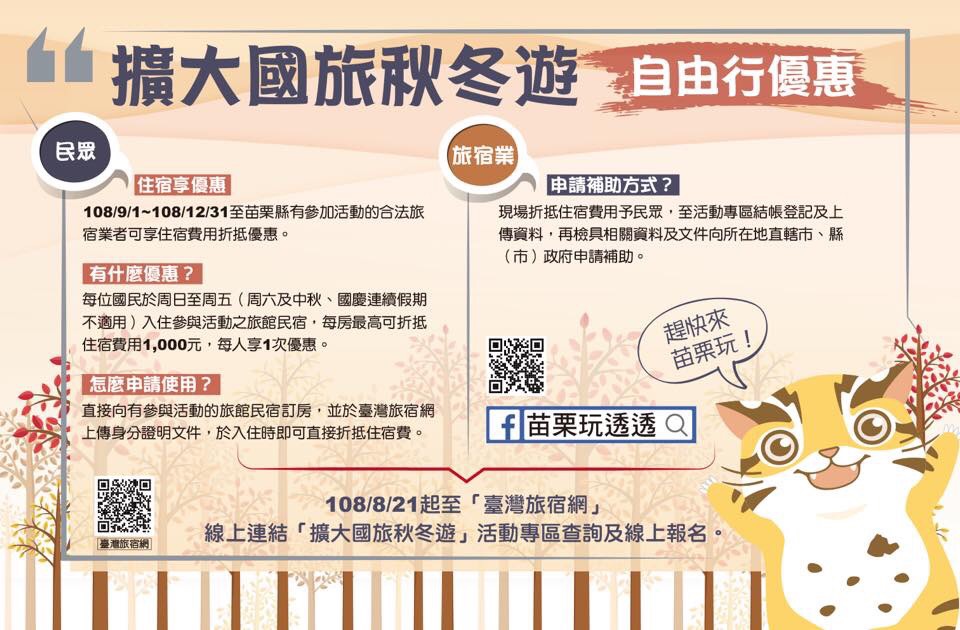 擴大國旅秋冬遊懶人包-自由行