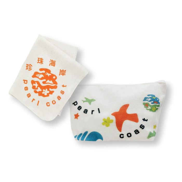 桃園市禮品-珍珠海岸小方巾收納包組