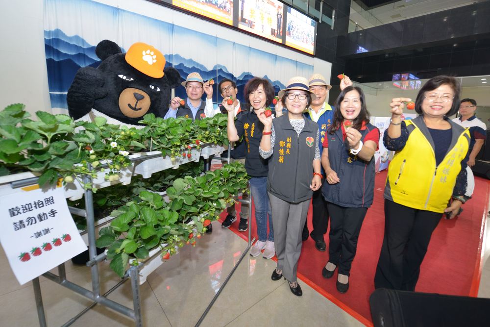 邀請南庄、三義、大湖、苑裡及公館五大鄉鎮，展示大湖有紅寶石美稱的草莓