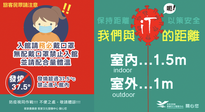Due to COVID-19, from now on, all visitors must wear face masks when entering Taiwan Hakka Museum. 